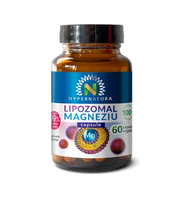 Hypernatura Lipozomal Magneziu - supliment alimentar sub forma de capsule pentru santatatea cardiovasculara a oaselor si muschilor - 60 cps