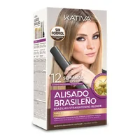 Set de coafor păr drept stil brazilian  Kativa Pro Blonde (6 pcs)