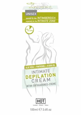 Cremă depilatoare intimă, Hot, Intimate, alb