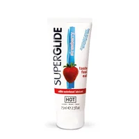 Lubrifiant pe bază de apă, Hot, Superglide, căpșuni, 75 ml