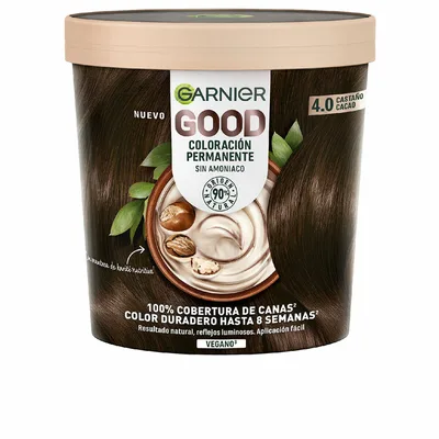 Vopsea permanentă păr, Garnier, Good Cocoa Brown, maro