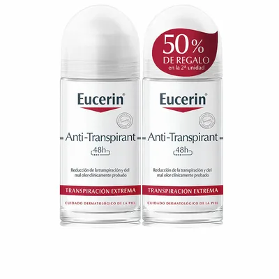 Deodorant Roll-On, Eucerin, Antiperspirant, alb, pachet 2 bucăți