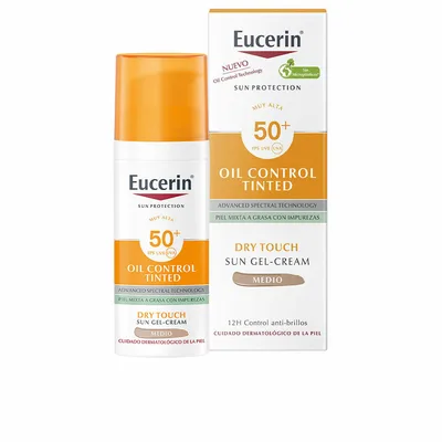 Cremă Gel Tinted SPF50, Eucerin, Oil Control, 50 ml, bej