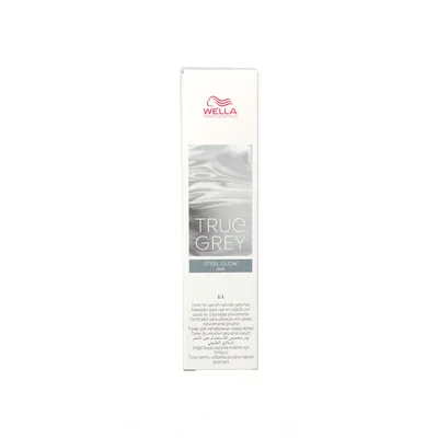 Cremă colorantă păr, Wella, True Grey, Steel Glow, 60 ml, gri închis