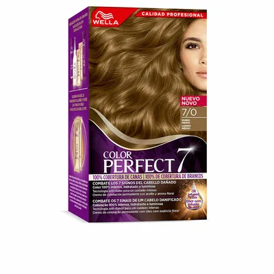 Vopsea permanentă, Wella, Color Perfect, păr gri, blond mediu, 60 ml
