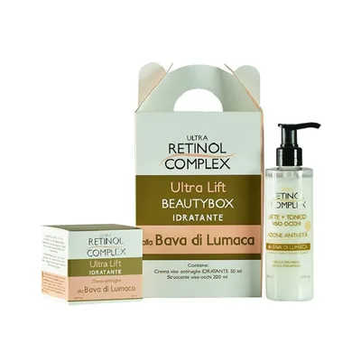 Beauty box hidratanta cu extract de melc: Crema de fata, 50 ml, + Lapte de curatare faciala, 200 ml, Ultra Retinol Compl...