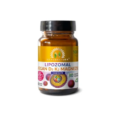 Hypernatura Lipozomal Vegan D3 + K2 + Magneziu - minerale si vitamine - 30 cps