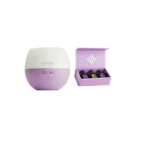 Set Difuzor Petal doTERRA +Intro Kit doTERRA, 3x5ml, menta, lamaie si lavanda+ 1 ulei esential de 10 ml si 1 recipient r...
