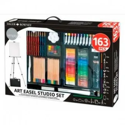 Set pictură, Daler Rowney, șevalet studio, 163 piese, multicolor