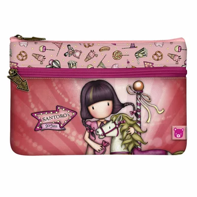 Etui școlar, Olaf, Gorjuss Carousel, roz