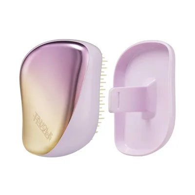 Perie păr, Tangle Teezer, model Compact, galben liliac crom