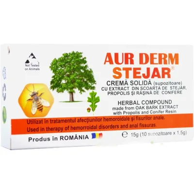 AUR D-SUPOZITOARE S STEJAR 1,5GR*10(BLS)