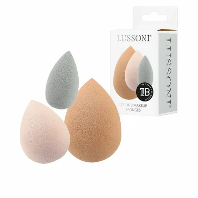 Set Bureți Machiaj, T4B Lussoni, 3 piese, roz și gri
