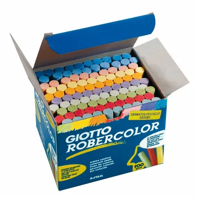 Crete colorate, Giotto Robercolor, multicolor, rezistente la praf, 100 bucăți