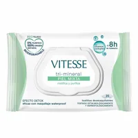 Șervețele demachiante, Vitesse, Tri-Mineral, piele mixtă, 25 bucăți