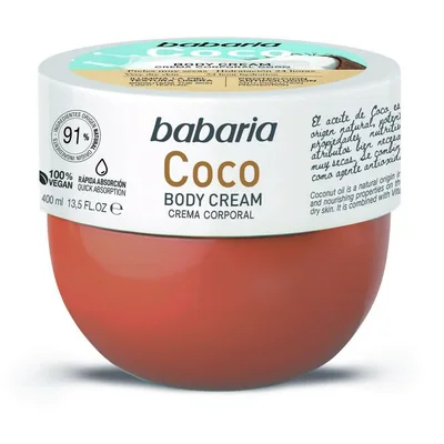 Cremă corp Babaria, Coconut, 400 ml, hidratantă