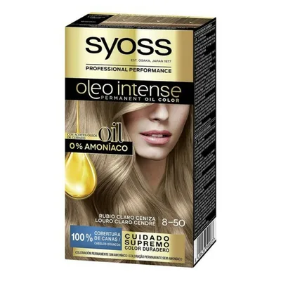 Vopsea permanentă, Syoss Olio Intense, Light Ash Blonde, fără amoniac