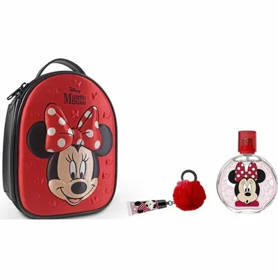 Set Parfum Copii, Air-Val, Minnie Mouse, 3 piese: Eau de Toilette, Luciu de buze, Gentuță