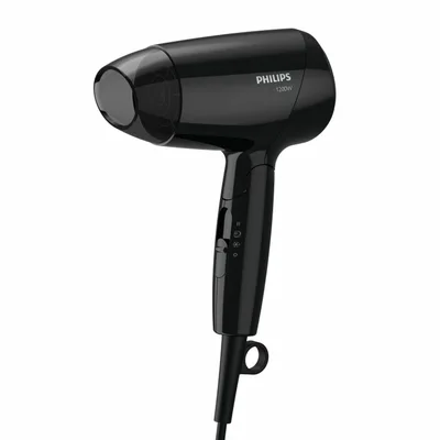 Uscător de păr, Philips, Essential Care, negru, 1200W, pliabil
