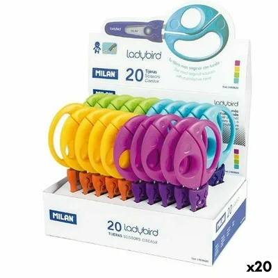 Foarfecă, Milan, model Buburuză, multicolor, inox, 15 cm, 20 bucăți