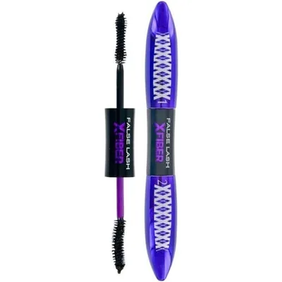 Mascara, L'Oréal, False Lash Superstar Xfiber, negru, 2-in-1
