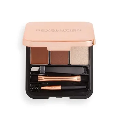 Set sprâncene, Makeup Revolution, Brow Sculpt Kit, culoare medie