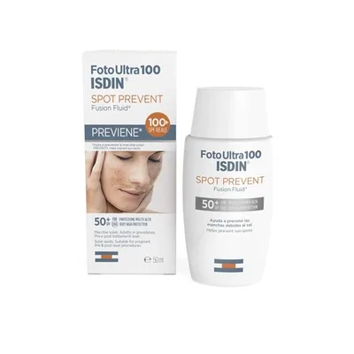 Crema solară ISDIN, FotoUlta100 Spot Prevent SPF50+, fluid, 50ml