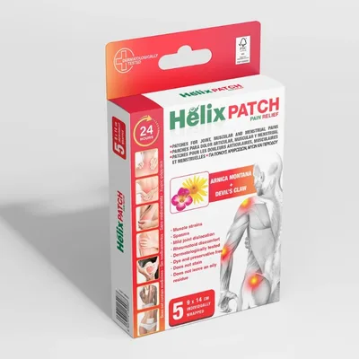 Helix Patch - plasturi pentru dureri articulare cu arnica si gheara diavolului – 5 plasturi
