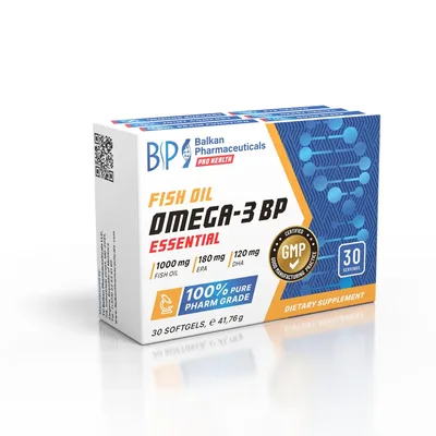 Supliment Omega-3, Balkan Pharmaceuticals, ulei de pește, 30 capsule