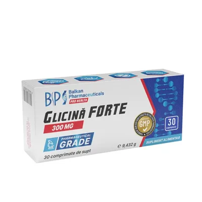 Supliment alimentar, Balkan Pharmaceuticals, Glicină FORTE, 30 tablete