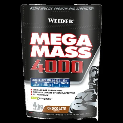 Supliment masă musculară, Weider Mega Mass 4000, ciocolată, 4 kg punga