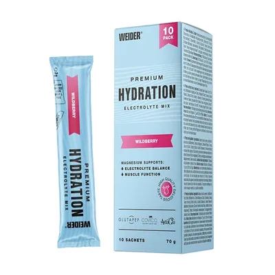Pulbere cu Electroliți, Weider Premium Hydration, wildberry, 10 plicuri