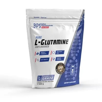 Supliment L-Glutamină, Balkan Pharmaceuticals, 500g, pudră
