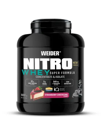 Proteină post-antrenament, WEIDER, Nitro Whey Super Formula, 908g, aromă cheesecake căpșuni
