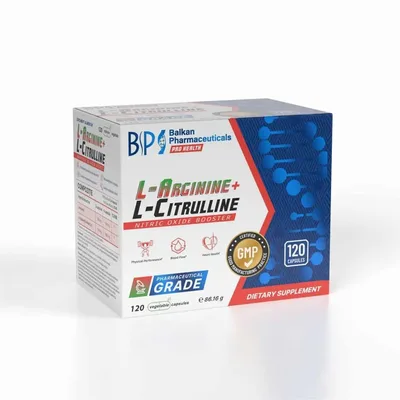 Capsule aminoacizi Balkan Pharmaceuticals, L-Arginina și L-Citrulina, 120 bucăți