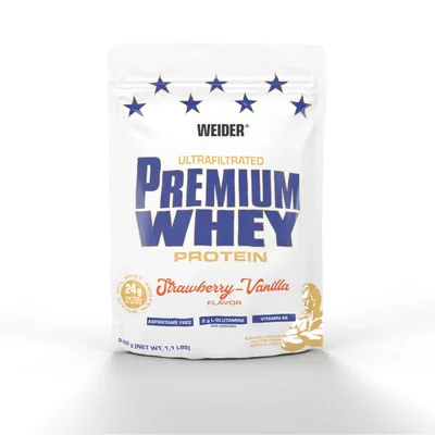 Proteine din zer, Weider, Premium Whey, căpșuni-vanilie, 500 g