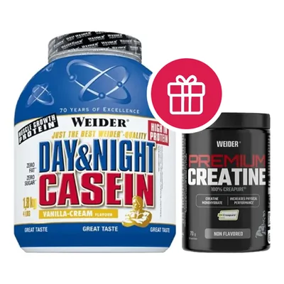 Pulbere proteică, WEIDER, Day &amp; Night Casein, chocolate-cream, 1,8 kg