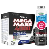 Supliment proteic, Weider Mega Mass 4000, căpșuni, 7 kg