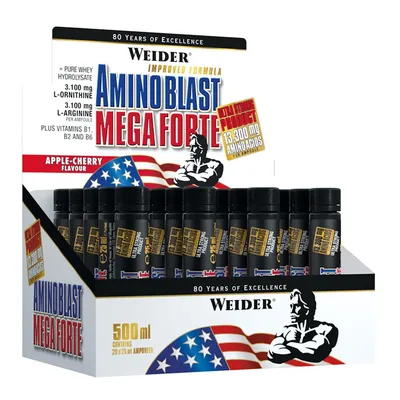 Fiole Aminoacizi Lichizi, Weider, Amino Blast Mega Forte, 20 fiole