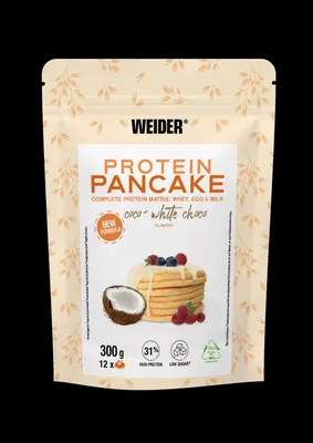 Mix Clătite Proteice WEIDER, cocos și ciocolată albă, 300g