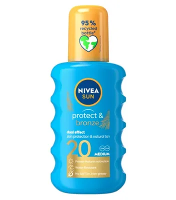 Nivea Sun Protect & Bronze, SPF 20 - spray cu protectie solara si bronzare – 200 ml