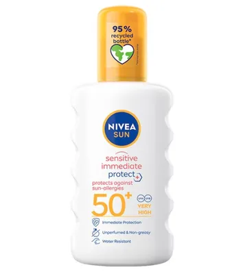 Nivea Sun Sensitive Immediate Protect - spray de protectie imediata impotriva alergiilor solare, SPF 50+ - 200 ml