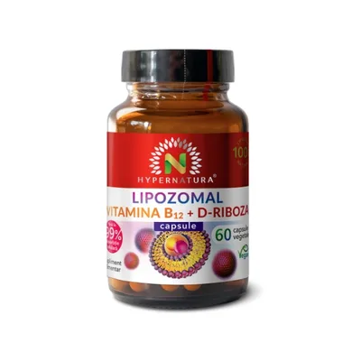 Hypernatura Lipozomal Vitamina B12 + D-Riboza – supliment alimentar sub forma de capsule cu vitamine – 60 cps