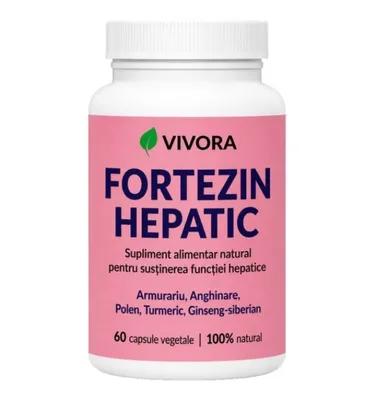 Fortezin Hepatic – capsule pentru susținerea funcției hepatice și a proceselor de detoxifiere ale organismului – 60 cps