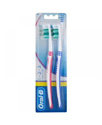 Periuță de dinți, Oral-B, 1.2.3 Classic Care, Twin Pack