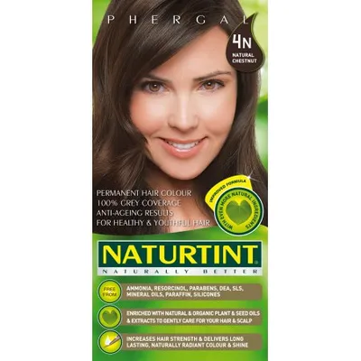 Vopsea de păr, Naturtint, 4N Castaniu Natural, fără amoniac