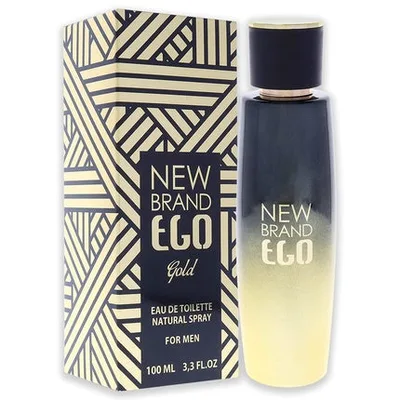 New Brand Ego Gold, Eau de Toilette 100 ml pentru bărbați, sticlă cu gradient auriu