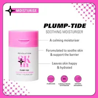 Cremă facială Revolution Skin Plump-Tide Soothing Moisturiser, alb și roz, 100 g