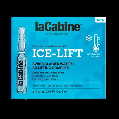 Ampoane faciale laCabine Ice-Lift, Cryo Collection, efect lifting și anti-oboseală, 10 buc x 2 ml