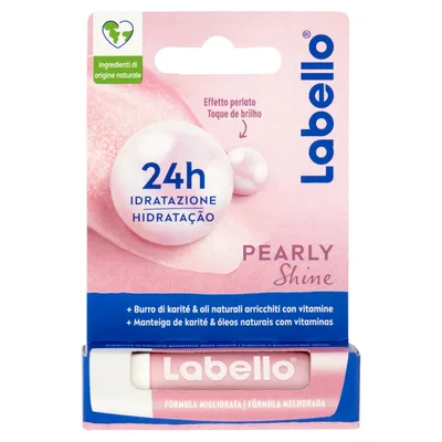 Balsam de buze, Labello Pearly Shine, 4.8g, cu extract de perle si matase